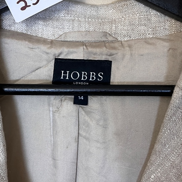 Hobbs 100% Linen Flax Blazer Jacket - Women's Size Beige - 14 UK - Picture 2 of 10